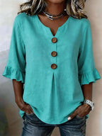 Lake Blue Elowen frilly ruffle top