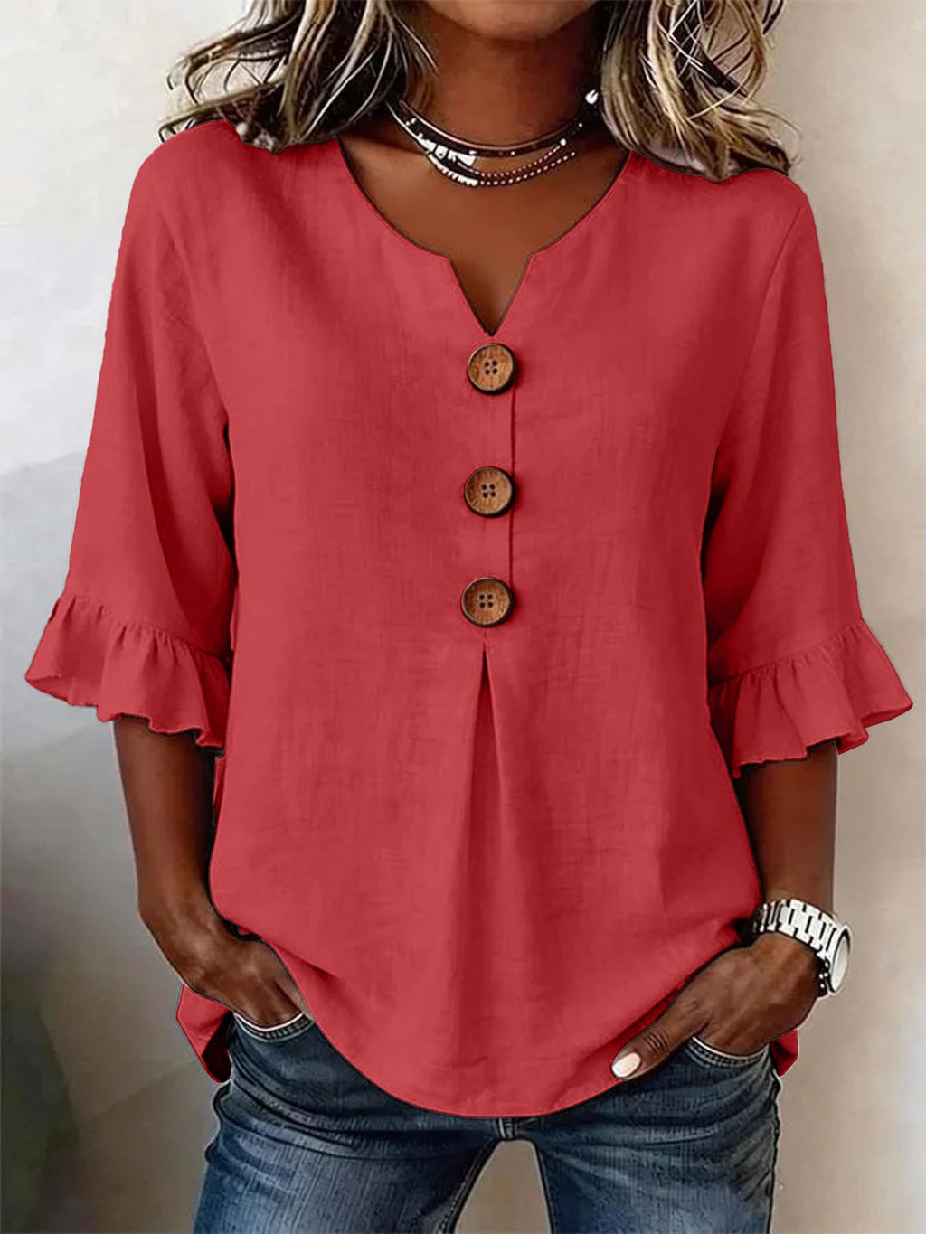 Dark Pink Elowen frilly ruffle top