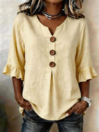 Apricot Elowen frilly ruffle top