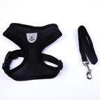 Milo reflective cat harness and leash set in Black