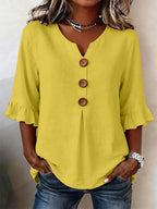Yellow Elowen frilly ruffle top