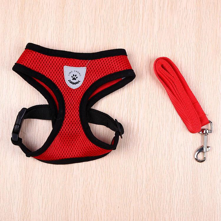 Milo reflective cat harness and leash set in Red