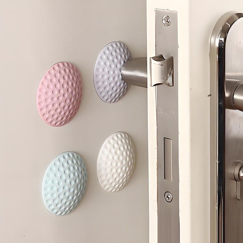 HushPad protective wall padding behind a door handle in four colours