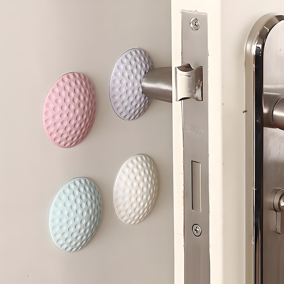 HushPad protective wall padding behind a door handle in four colours
