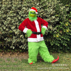 Green Christmas costume worn outdoors