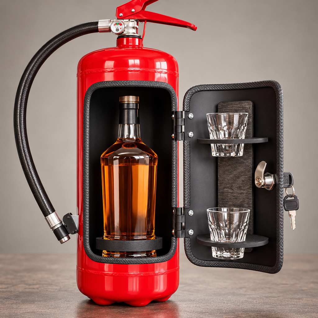 FireVault lockable compartment and interior drink storage detail