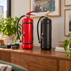 Red and Black FireVault hidden drink bars in a home interior