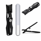 Black ClariClip nail cutter features and nail file
