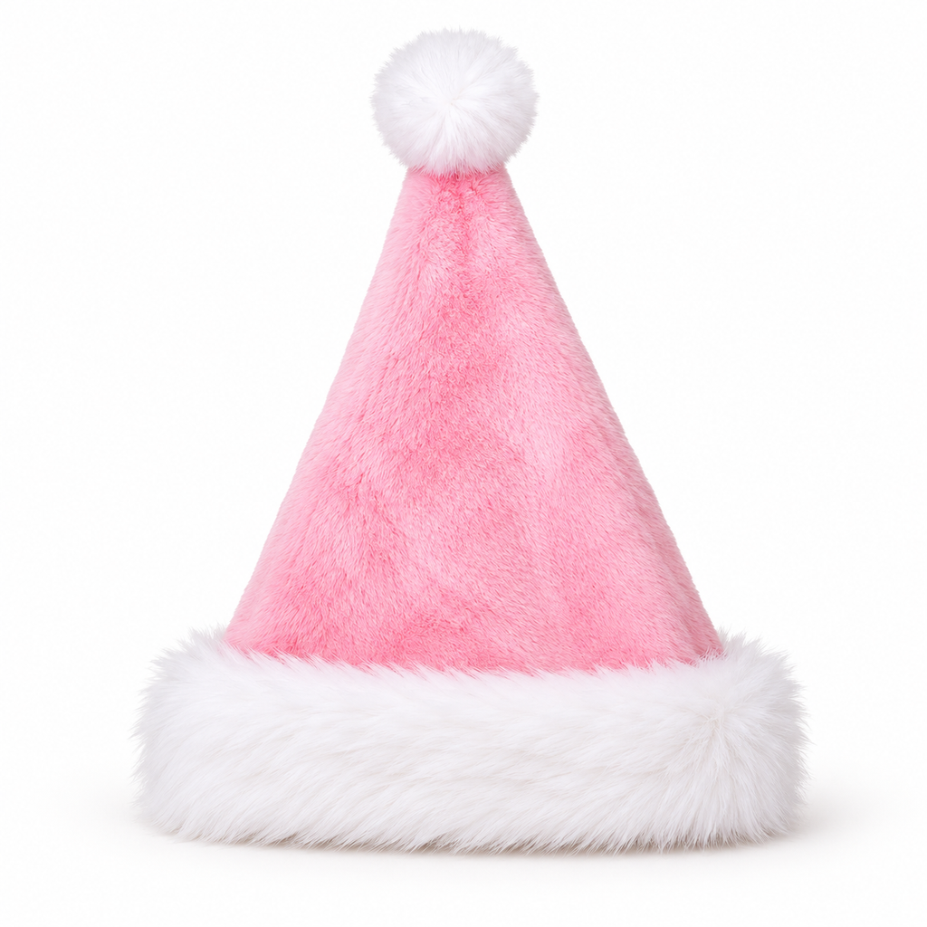 Pink Noelle plush Santa hat