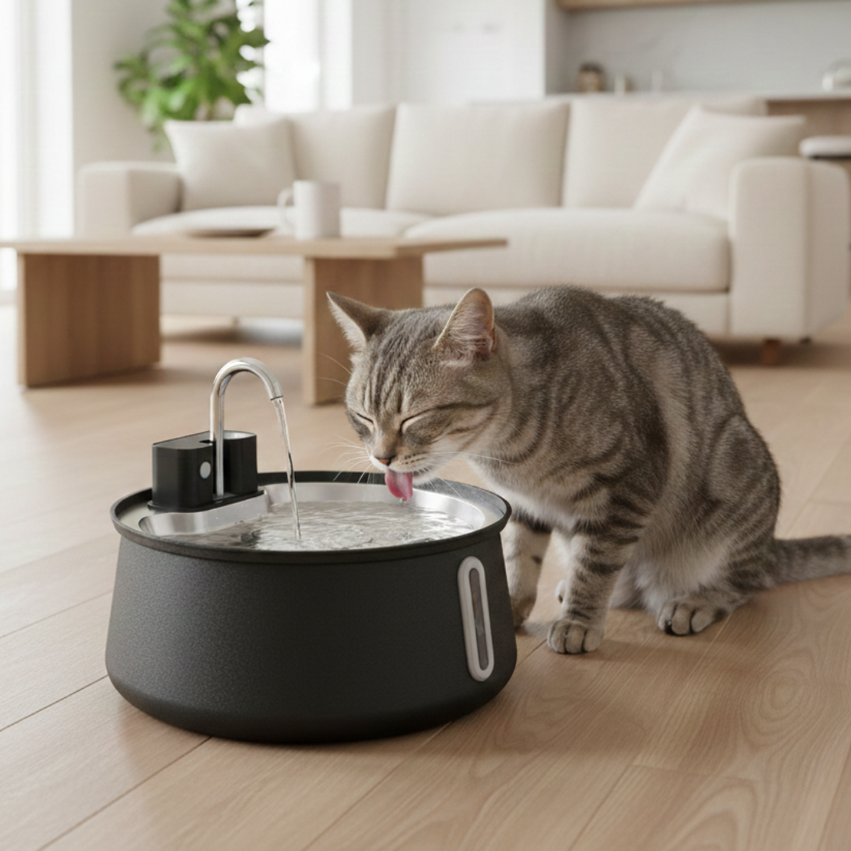 Cat using PureFlow fountain