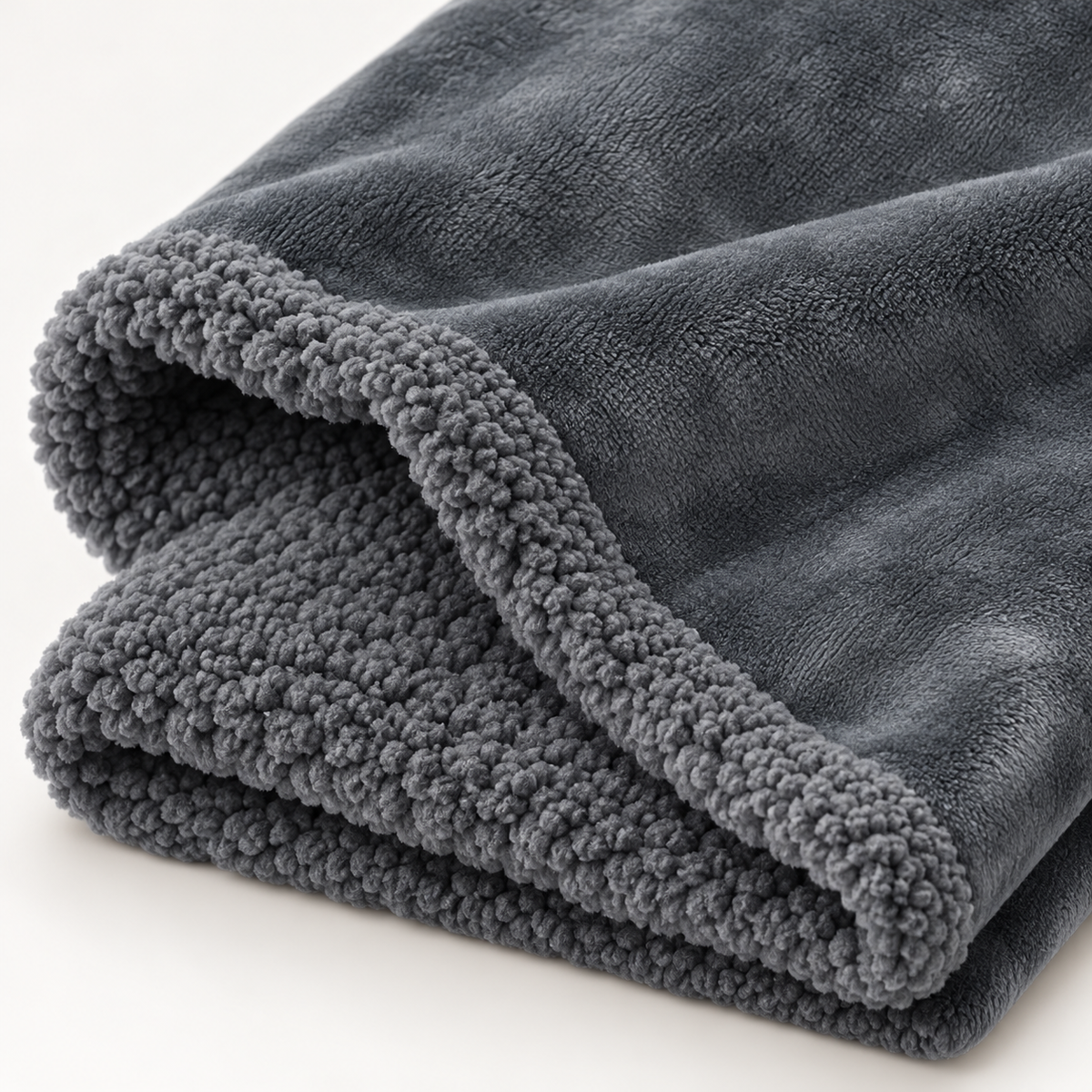 EverDry reversible flannel and sherpa blanket texture