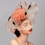 Feather Melbourne Cup Fascinator in Peach