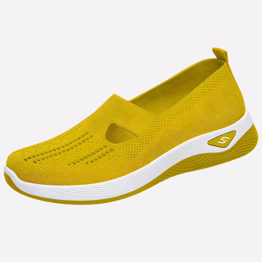 Yellow Elara orthopaedic slip-on walking shoe
