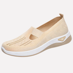 Beige Elara orthopaedic slip-on walking shoe