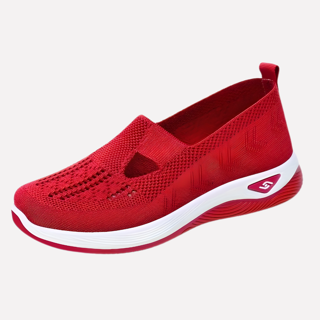 Red Elara orthopaedic slip-on walking shoe