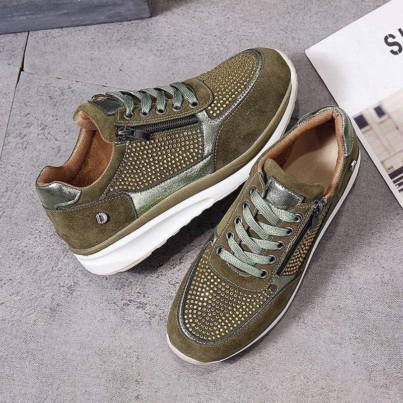 Women's orthopedic walking shoes in Green