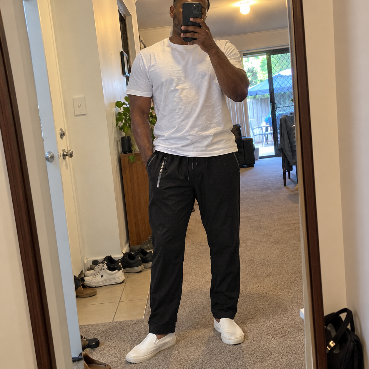 Customer lifestyle photo for CoolStride Pants | The Pants You'll Reach For First