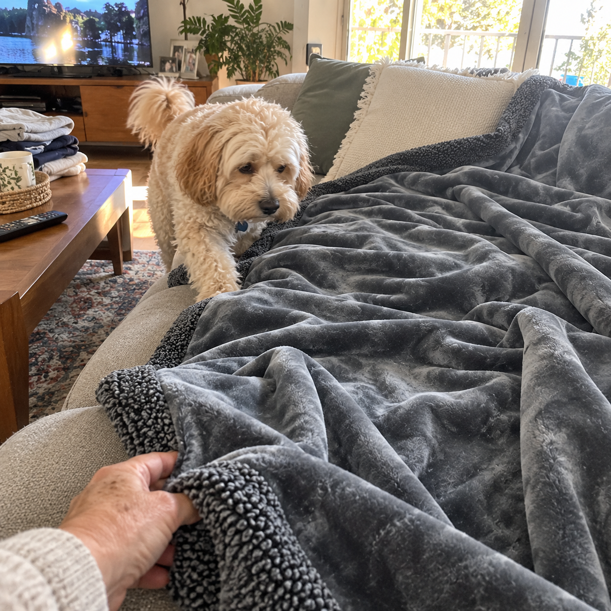 Customer lifestyle photo for EverDry | Waterproof Blanket for Bed & Sofa