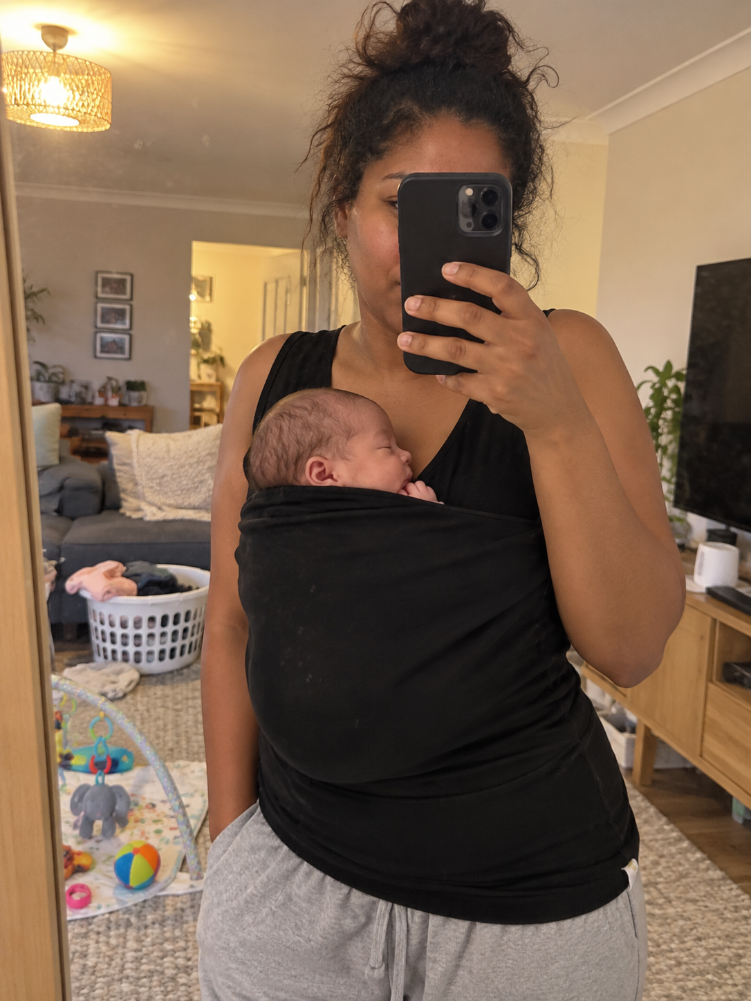 Customer lifestyle photo for CuddleNest | Kangaroo Shirt for Parents